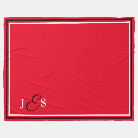 Personalisierter Name Mit Monogramm Red Stadium Bl Fleecedecke (Vorderseite (Horizontal))