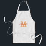 Personalisierter Name mit Monogramm Schürze | Farb<br><div class="desc">Schürze mit personalisierter Bezeichnung | Orange Farbe. Elegante mit Monogramm GRILLEN / Küche Schürze für Männer, Frauen und Kinder. Stilvolle Schrift Typografie Anfangsbuchstaben. Angefeiltes Barbecue / Backen Schürze in khaki beige / Standard weiß und gelb. Lange und kurze Version. Machen Sie einen für Mama, Mutter, Ehefrau, Tante, Oma, Tochter, Freundin...</div>