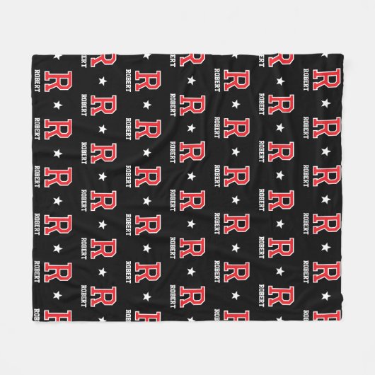 Personalisierter Name Mit Monogramm Star Fleecedecke (Vorderseite (Horizontal))