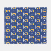Personalisierter Name Mit Monogramm Star Gold Navy Fleecedecke (Vorderseite (Horizontal))