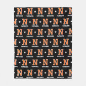 Personalisierter Name Mit Monogramm Star Orange Bl Fleecedecke (Vorderseite)