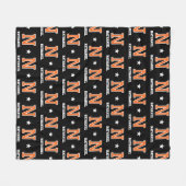 Personalisierter Name Mit Monogramm Star Orange Bl Fleecedecke (Vorderseite (Horizontal))