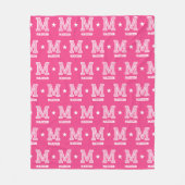 Personalisierter Name Mit Monogramm Star Pink Fleecedecke (Vorderseite)