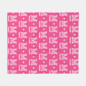 Personalisierter Name Mit Monogramm Star Pink Fleecedecke (Vorderseite (Horizontal))