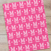 Personalisierter Name Mit Monogramm Star Pink Fleecedecke