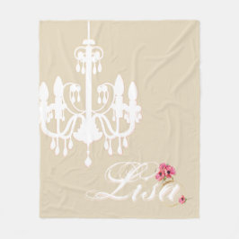 Personalisierter Name mit rosa und weißem Kronleuc Fleecedecke