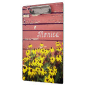 Personalisierter Name mit rustikalem Holz und Blum Klemmbrett (Links)