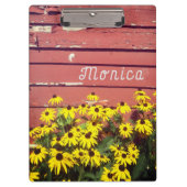 Personalisierter Name mit rustikalem Holz und Blum Klemmbrett (Vorderseite)