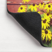 Personalisierter Name mit rustikalem Holz und Blum Mousepad (Ecke)