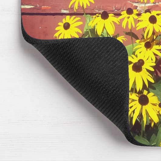 Personalisierter Name mit rustikalem Holz und Blum Mousepad (Ecke)