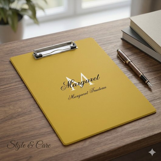 Personalisierter Name mit stilvollem Monogramm M G Klemmbrett