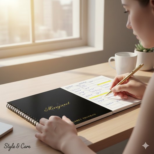 Personalisierter Name mit stilvollem Monogramm Sch Notizblock