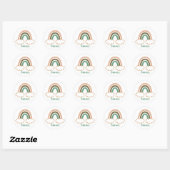 Personalisierter Name mit Trendy Boho Rainbow Runder Aufkleber (Blatt)