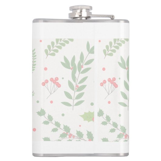 Personalisierter Name mit Weihnachtsmuster Flachmann (Rückseite)