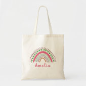 Personalisierter Name mit Whimsical Boho Rainbow Tragetasche (Vorne)
