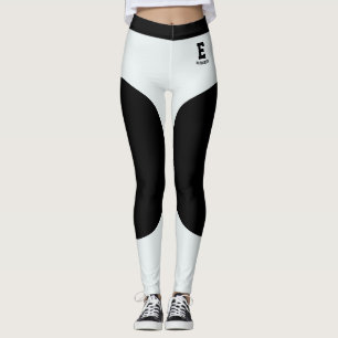 Personalisierter Name Modern Black Ice Blue Monogr Leggings