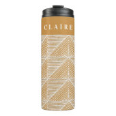 Personalisierter Name Modern Geometric Warm Gold Thermosbecher (Vorderseite)