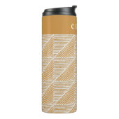 Personalisierter Name Modern Geometric Warm Gold Thermosbecher (Nach links gedreht)