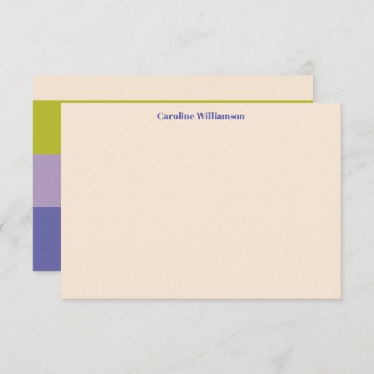 Personalisierter Name Modern Lila Green Bold Dankeskarte (Vorne/Hinten)