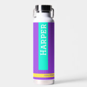 Personalisierter Name Modern Lila Trinkflasche (Vorne)