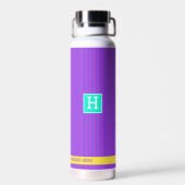 Personalisierter Name Modern Lila Trinkflasche (Rückseite)
