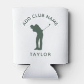 Personalisierter Name Modern Sage Green Golf Club Dosenkühler (Rückseite)