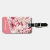 Personalisierter Name Modern Sakura Blossom Rosa Gepäckanhänger (Vorderseite horizontal)