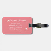 Personalisierter Name Modern Sakura Blossom Rosa Gepäckanhänger (Rückseite horizontal)