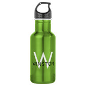 Personalisierter Name Modern Simple Monogram Sport Edelstahlflasche (Vorderseite)
