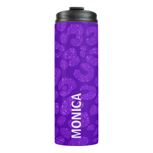 Personalisierter Name Modern Stilvoller Lila Glitt Thermosbecher