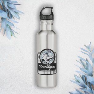 Personalisierter Name Modern Tartan Ice Skaten Edelstahlflasche