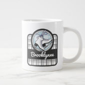 Personalisierter Name Modern Tartan Ice Skaten Jumbo-Tasse (Rechts)