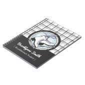 Personalisierter Name Modern Tartan Ice Skaten Notizblock (Linke Seite)