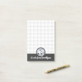 Personalisierter Name Modern Tartan Ice Skaten Post-it Klebezettel (Auf Schreibtisch)