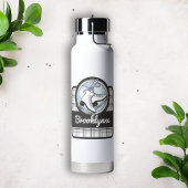 Personalisierter Name Modern Tartan Ice Skaten Trinkflasche