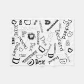 Personalisierter Name Modern Trendy Boys Girls Fleecedecke (Vorderseite (Horizontal))