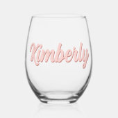 Personalisierter Name modern und elegant Weinglas Ohne Stiel (Vorderseite)