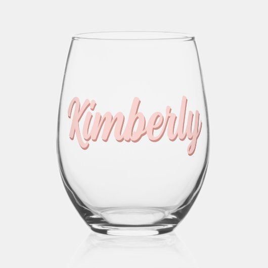 Personalisierter Name modern und elegant Weinglas Ohne Stiel (Vorderseite)