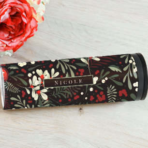 Personalisierter Name Moderne Blumenthermie Thermosbecher