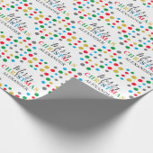 Personalisierter Name Moderne, farbenfrohe Weihnac Geschenkpapier (Ecke)