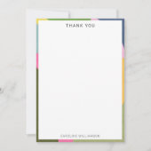 Personalisierter Name Moderne Grenz-Dusche Dankeskarte (Vorderseite)