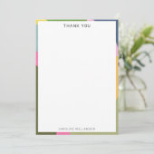 Personalisierter Name Moderne Grenz-Dusche Dankeskarte (Stehend Vorderseite)