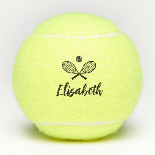 Personalisierter Name Moderne Handschrift Tennisbälle (Vorderseite)