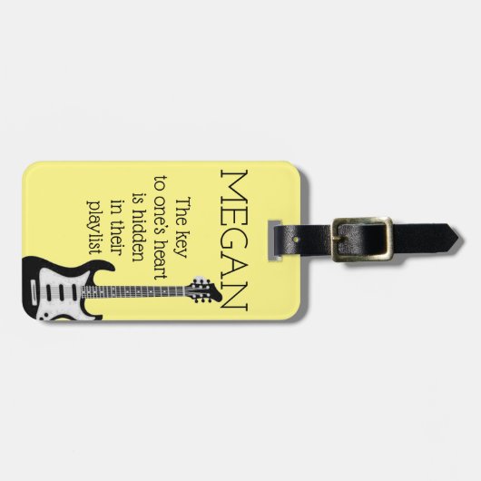 Personalisierter Name Moderne Minimal Electric Git Gepäckanhänger (Vorderseite horizontal)