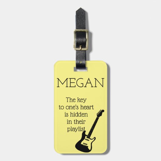 Personalisierter Name Moderne Minimal Electric Git Gepäckanhänger (Vorderseite vertikal)