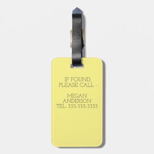 Personalisierter Name Moderne Minimal Electric Gui Gepäckanhänger (Rückseite vertikal)