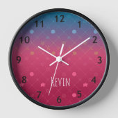 Personalisierter Name Moderne moderne, trendige Wa Uhr (Vorderseite)