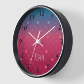 Personalisierter Name Moderne moderne, trendige Wa Uhr (Winkel)