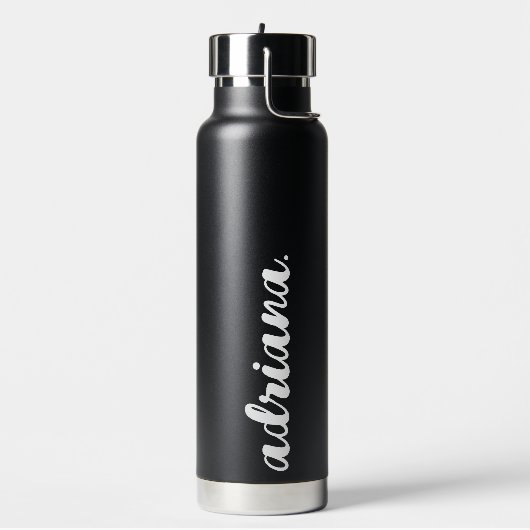 Personalisierter Name Moderne Skripttypografie Trinkflasche (Links)