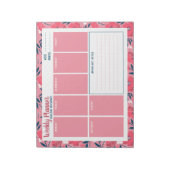 Personalisierter Name Moderner Blumenplaner Notizblock (Rotiert)